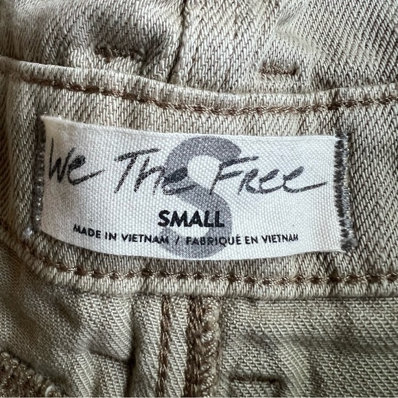 Free People We The Free See You Sometime Beige High Waist Cut Off Shorts, Small - Picture 5 of 9